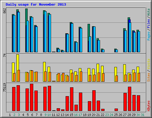 Daily usage for November 2013