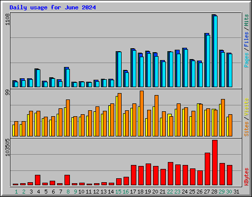 Daily usage for June 2024