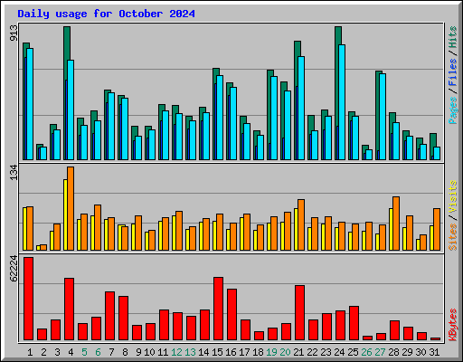 Daily usage for October 2024