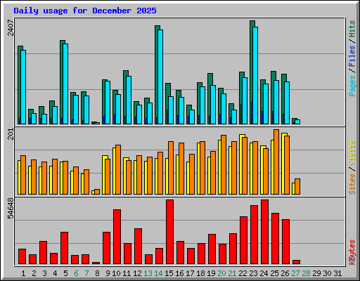 Daily usage for December 2025