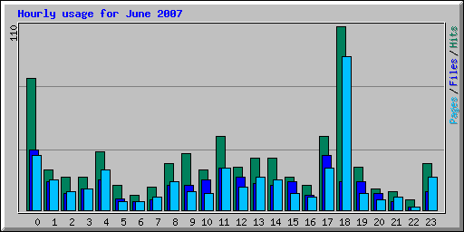 Hourly usage for June 2007