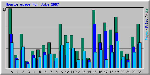 Hourly usage for July 2007