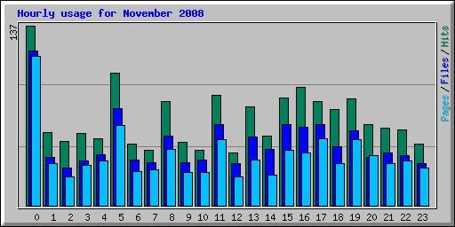 Hourly usage for November 2008
