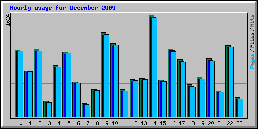 Hourly usage for December 2009
