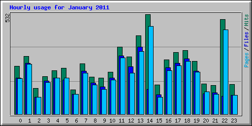 Hourly usage for January 2011