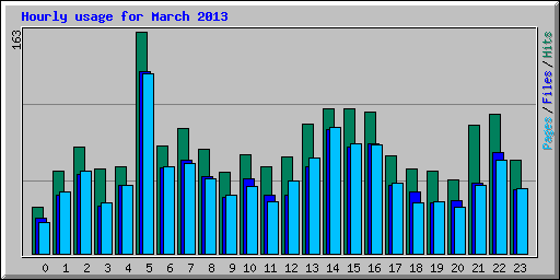 Hourly usage for March 2013