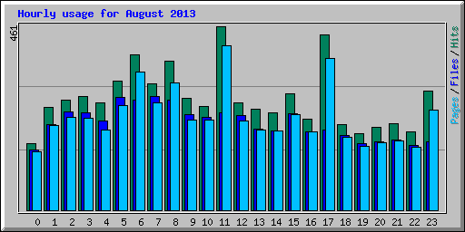 Hourly usage for August 2013