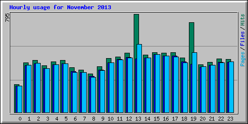 Hourly usage for November 2013