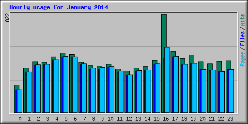 Hourly usage for January 2014