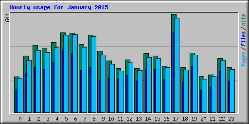 Hourly usage for January 2015