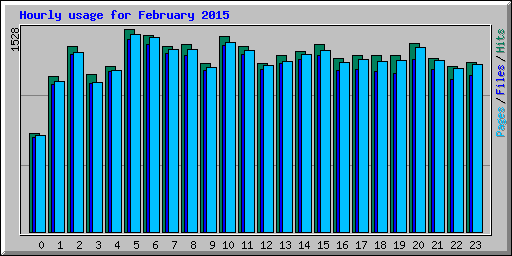 Hourly usage for February 2015