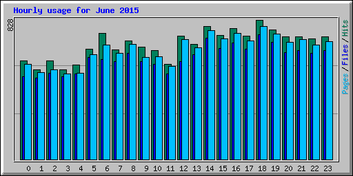 Hourly usage for June 2015