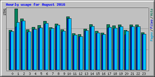 Hourly usage for August 2016