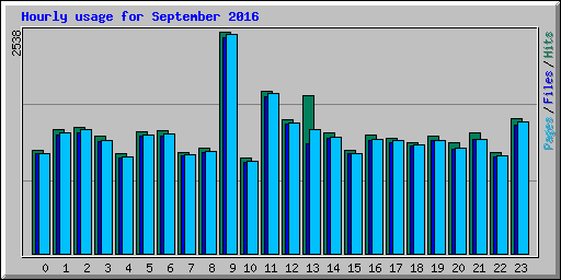 Hourly usage for September 2016