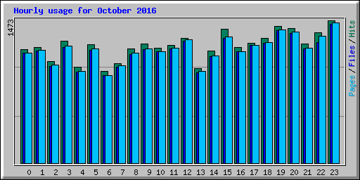 Hourly usage for October 2016