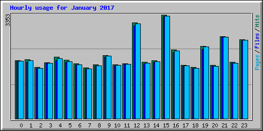 Hourly usage for January 2017