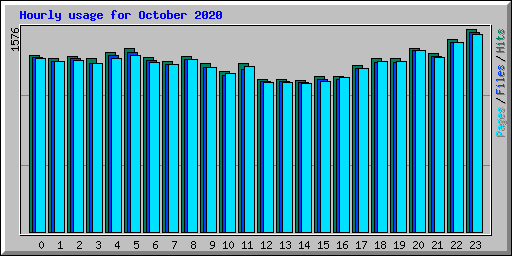 Hourly usage for October 2020