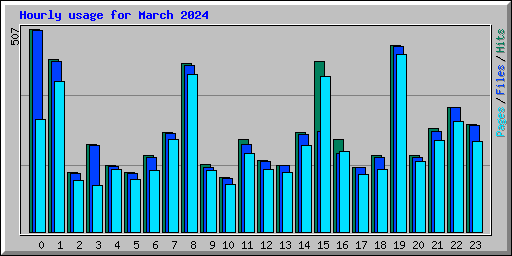 Hourly usage for March 2024