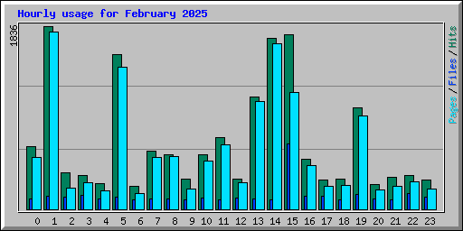 Hourly usage for February 2025