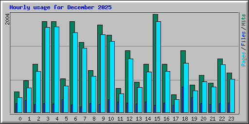 Hourly usage for December 2025